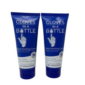 2X Gloves In A Bottle Hand Shielding Lotion for Dry Skin 3.4 oz Lot of 2, Sealed